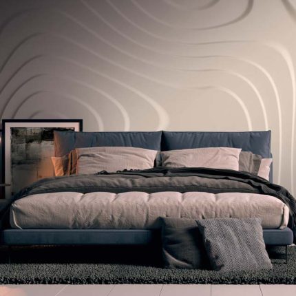 modern bed in minimalistic room