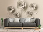 Gray sofa with mock up poster, Concept interior design, 3d rende
