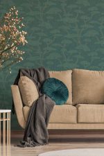 Navy,Blue,Pillow,And,Emerald,Green,Blanket,On,Grey,Sofa