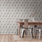 Farmhouse dining room interior, wall mockup, 3d render