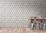 Farmhouse dining room interior, wall mockup, 3d render