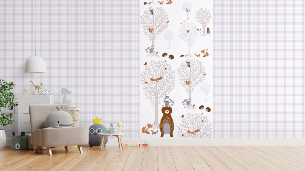 Mockup wall in the children’s room on wall white colors backgrou