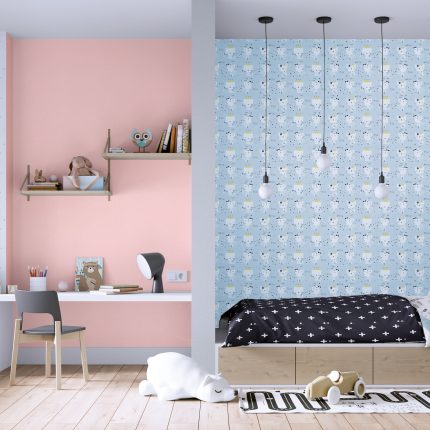 Interior Kids Bedroom Wall Mockup – 3d Rendering, 3d Illustrati