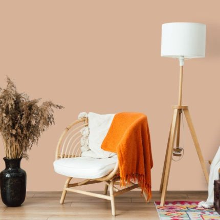 Rattan,Armchair,,Floor,Lamp,And,Large,Vase,With,Pampas,Grass